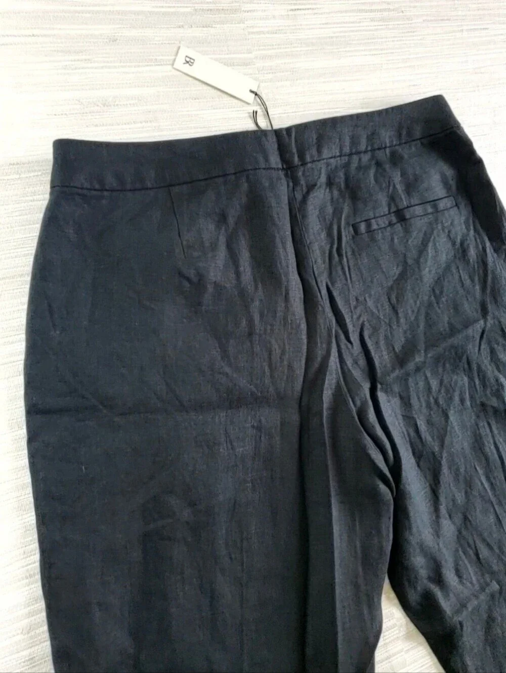Banana Republic 100% Linen High Rise Slim Ankle Pants Black Size 12 NWT RT$120